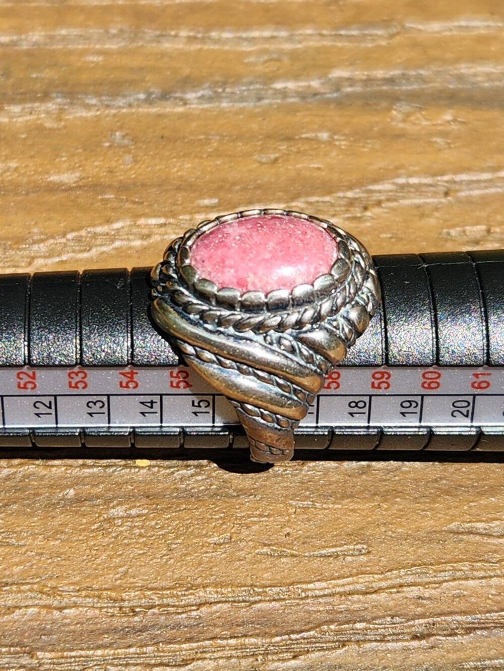 Carolyn Pollack Sterling Silver PINK RHODOCHROSITE STONE RING, size 8 - Picture 7 of 14